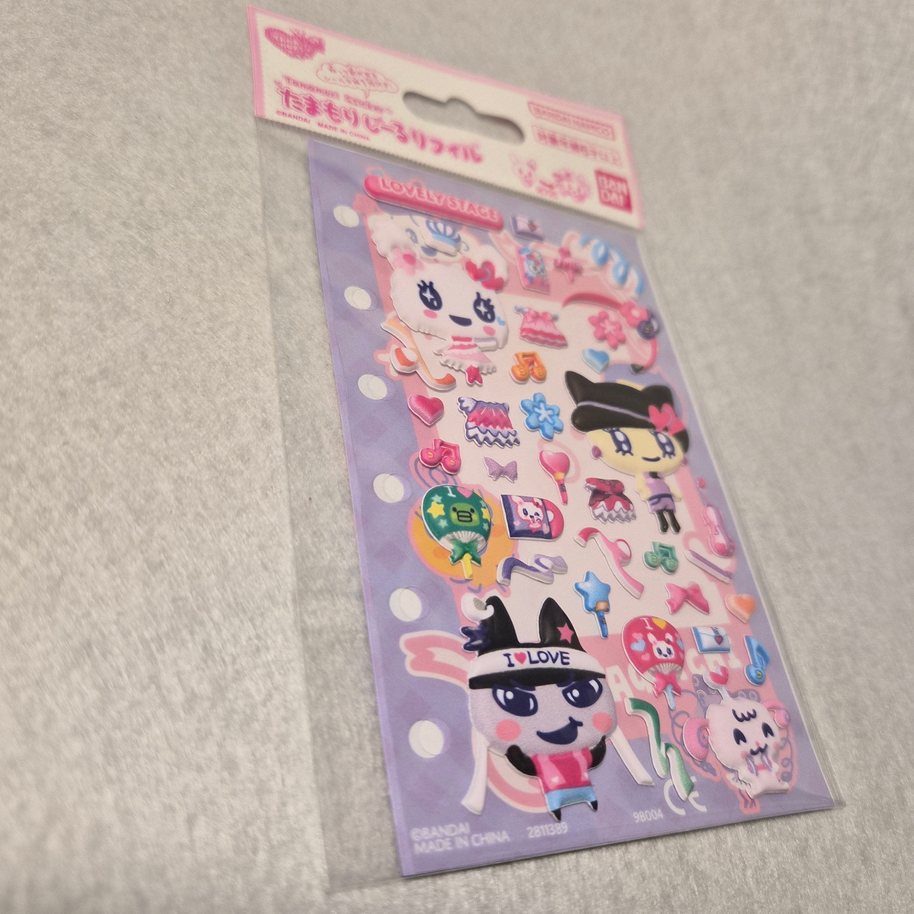 🎀 Pegatinas 3D Bandai: Tamagotchi "Tamamori Sticker Refill" ✨