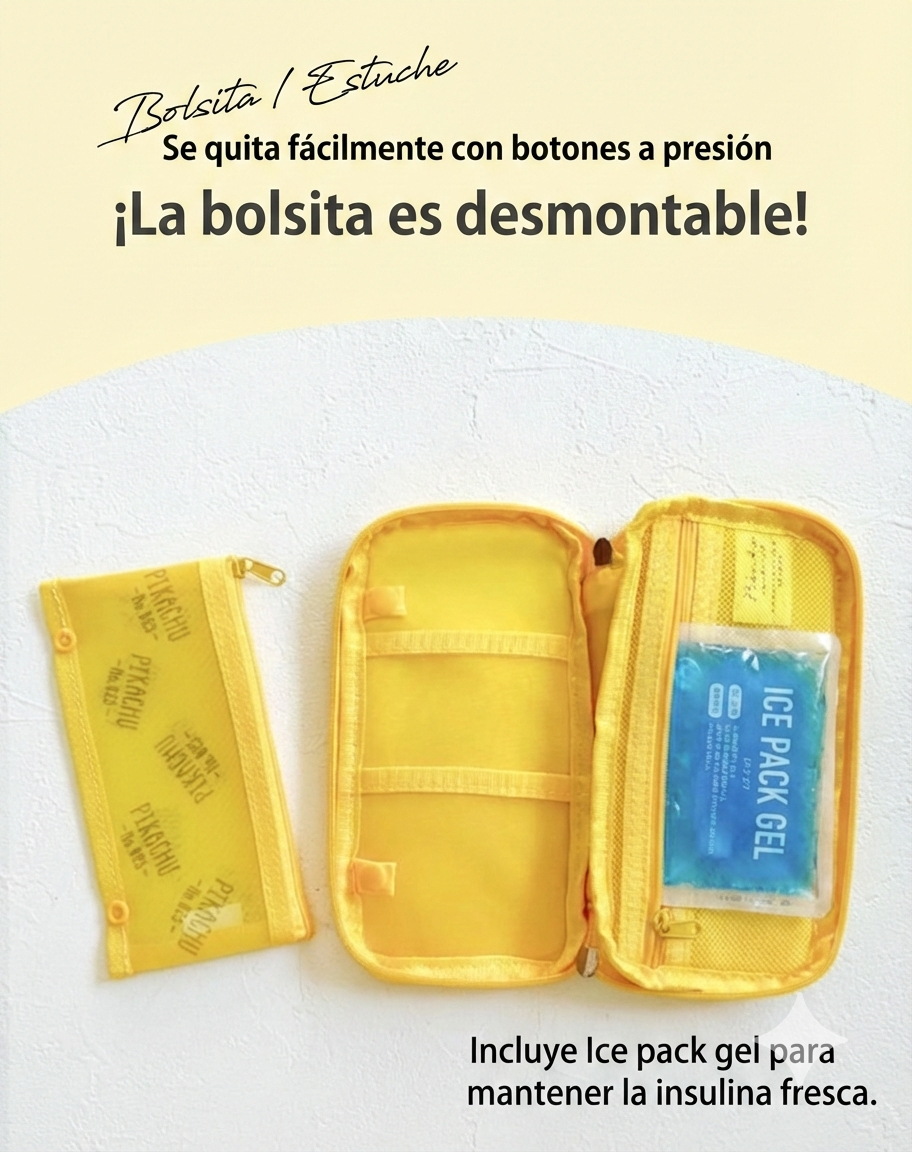 ⚡Estuche Organizador Pikachu con Gel Enfriador ❄️
