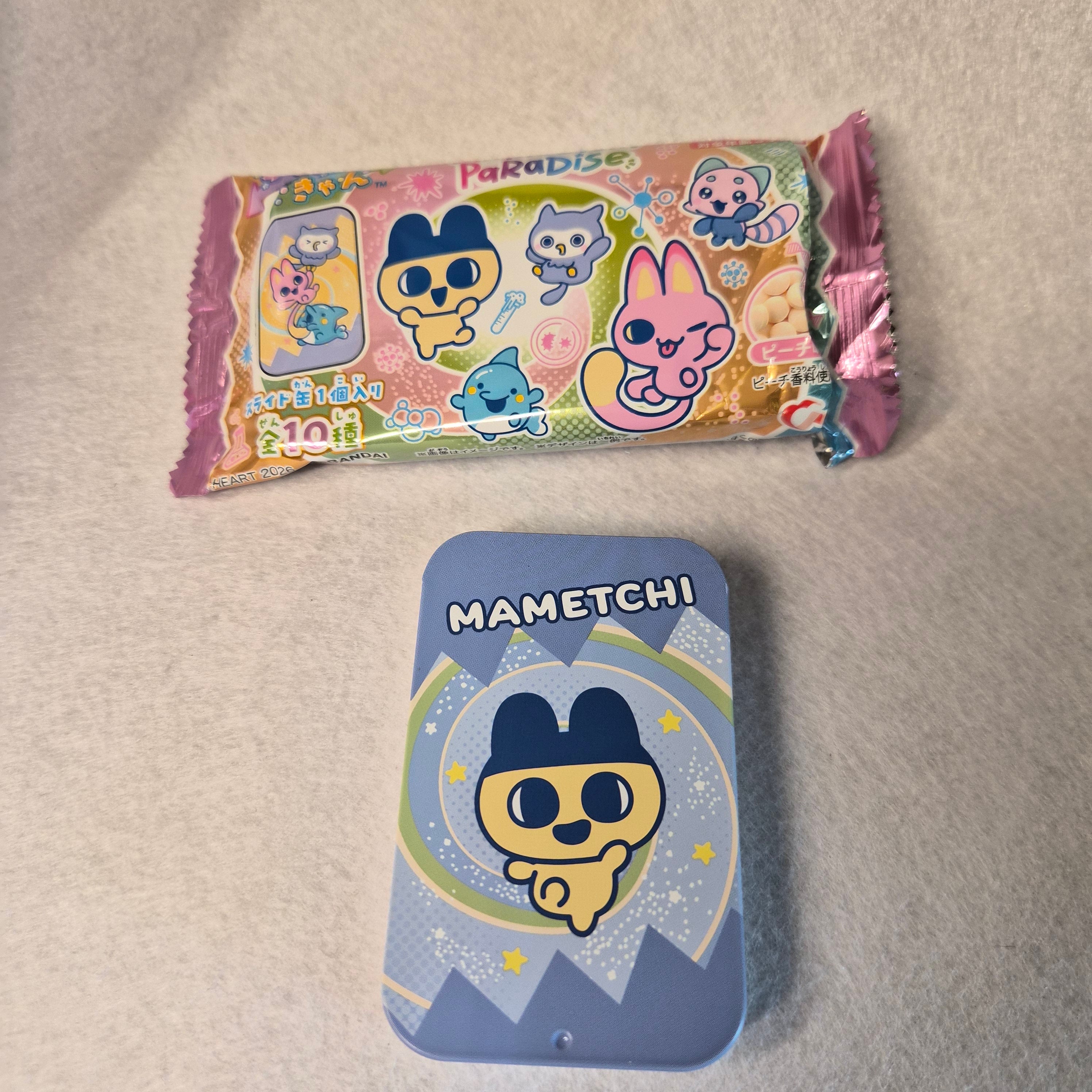 🍬 Tamagotchi Paradise Slide Can & Candy - Bandai / Heart ✨