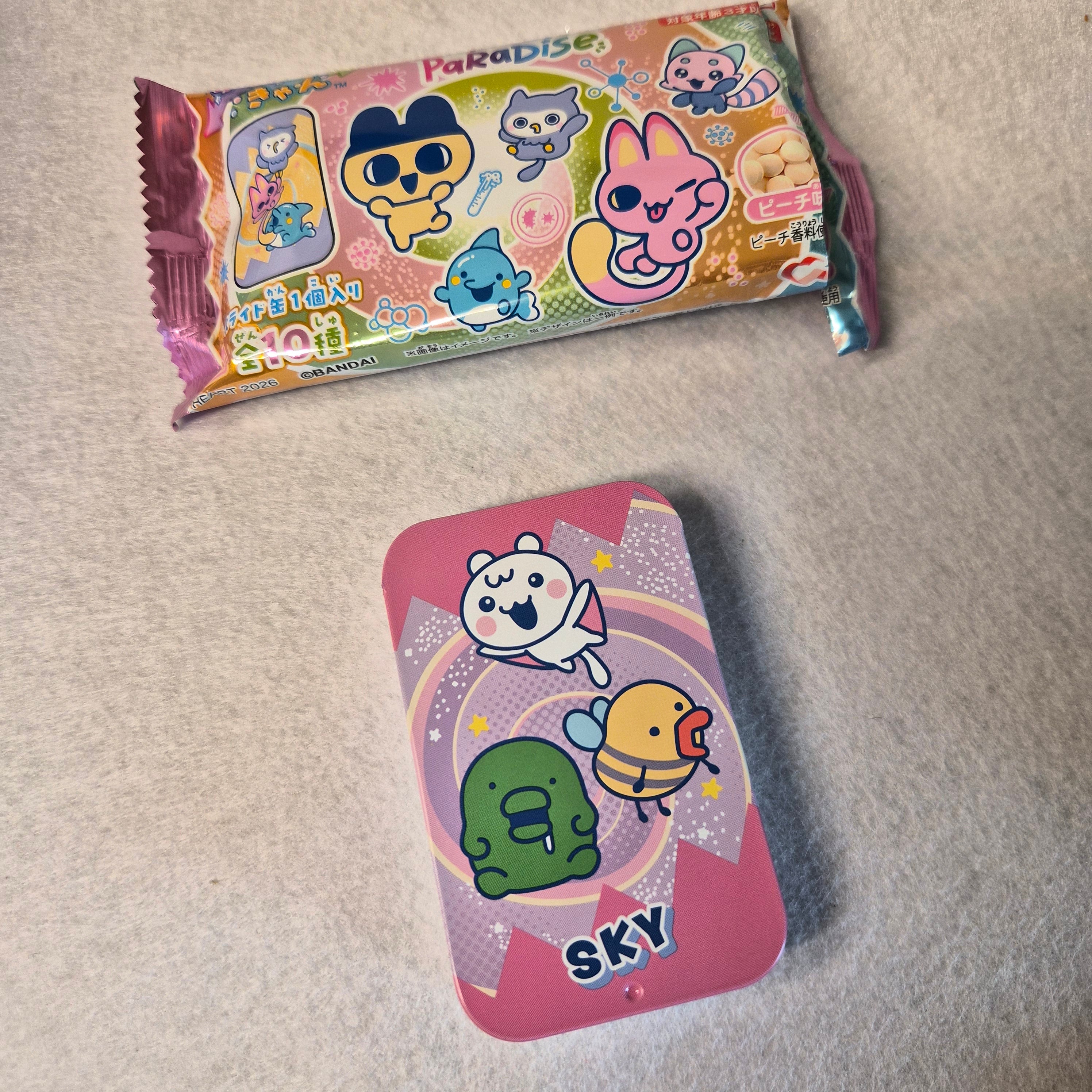 🍬 Tamagotchi Paradise Slide Can & Candy - Bandai / Heart ✨
