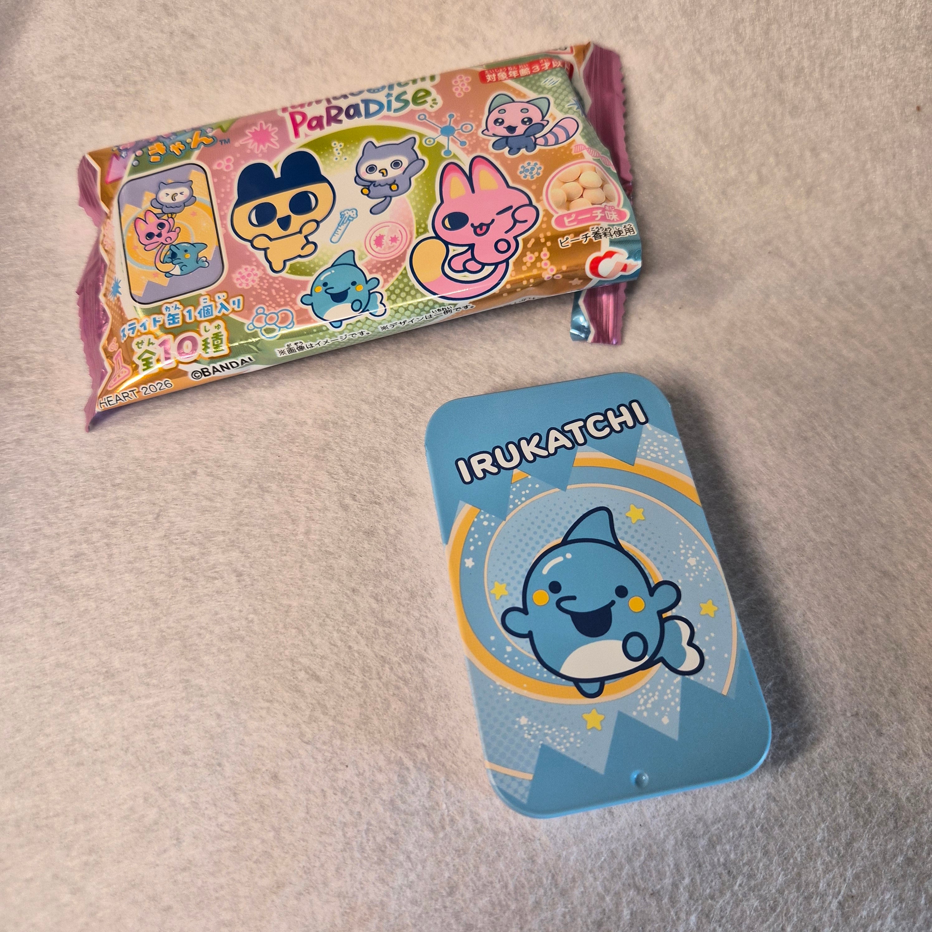🍬 Tamagotchi Paradise Slide Can & Candy - Bandai / Heart ✨