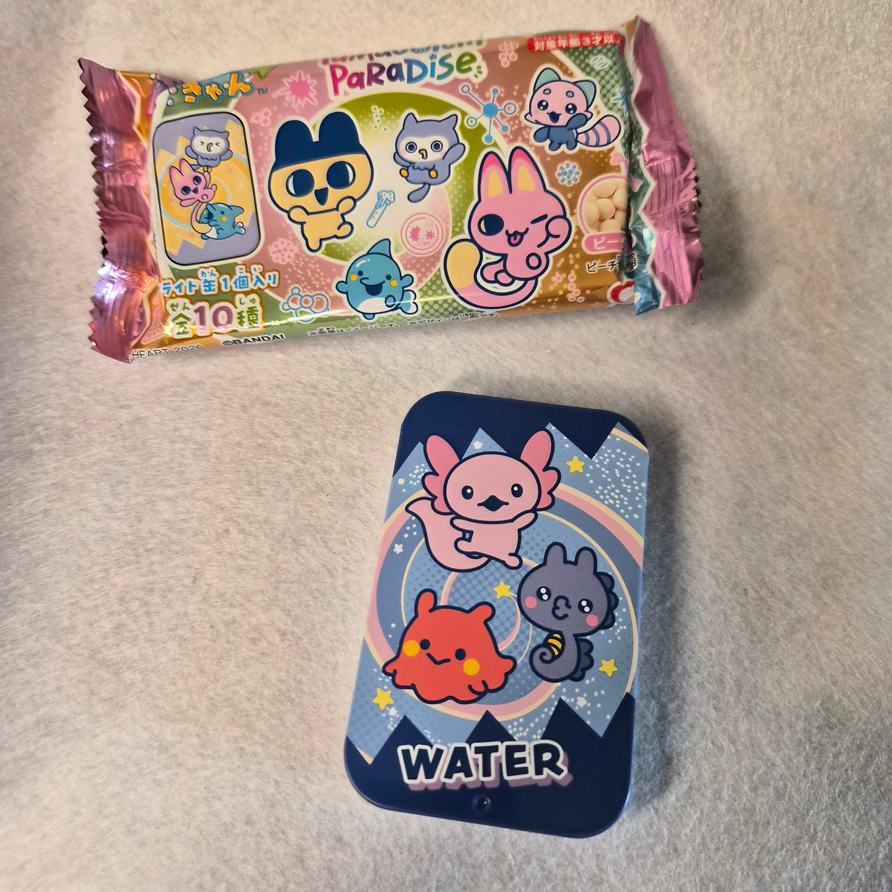🍬 Tamagotchi Paradise Slide Can & Candy - Bandai / Heart ✨