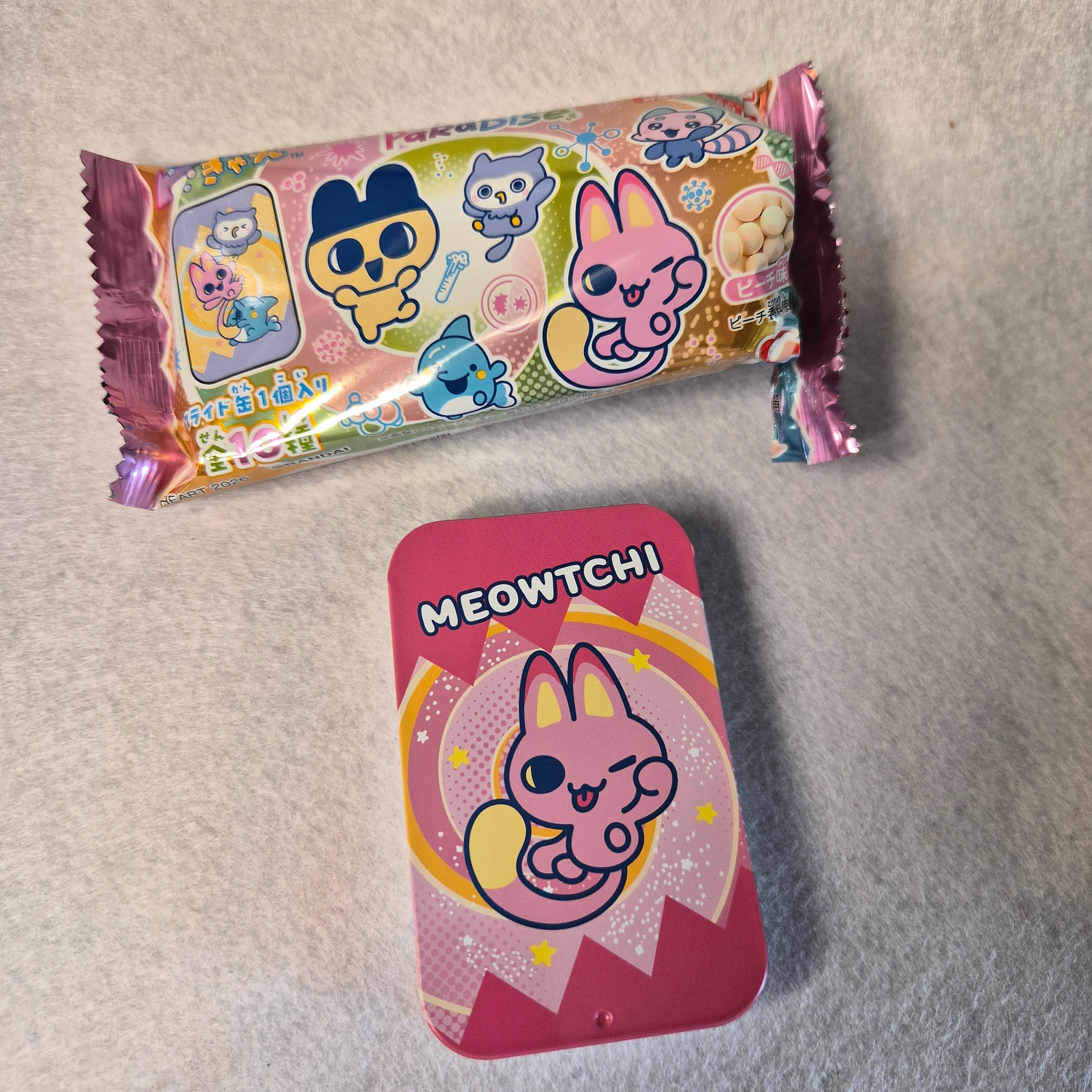 🍬 Tamagotchi Paradise Slide Can & Candy - Bandai / Heart ✨